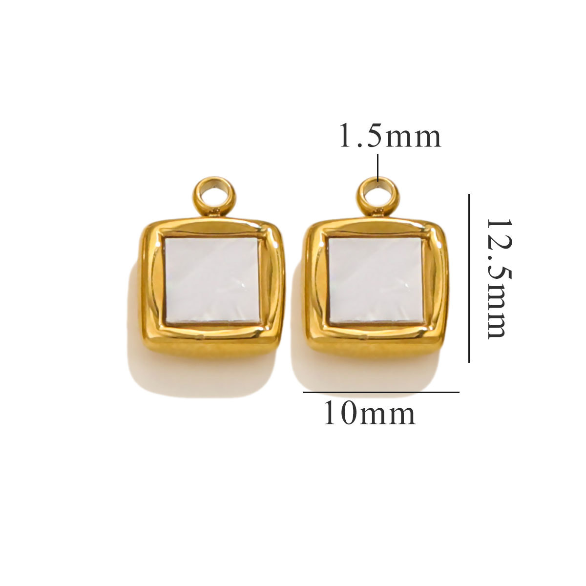 Gold color / 1 Piece Simple Retro Style Square Shape Stainless Steel  Gold Color Women's Pendant Picture8